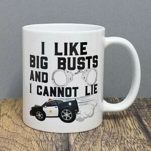 I Like Big Busts and I Cannot Lie Mug, cup gift for police officer cop detective